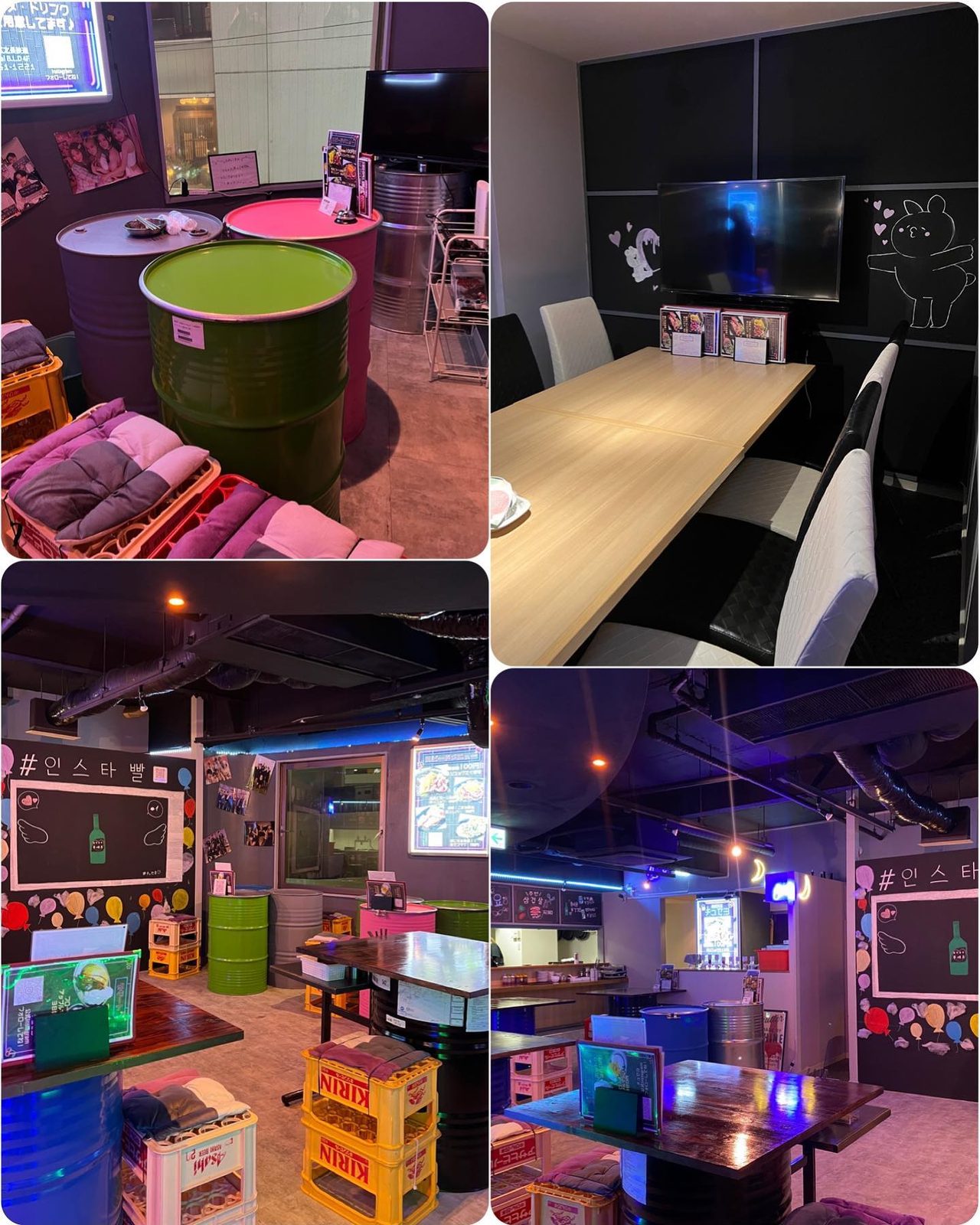テーブル席やゲームスペースがあるにぎやかな店内