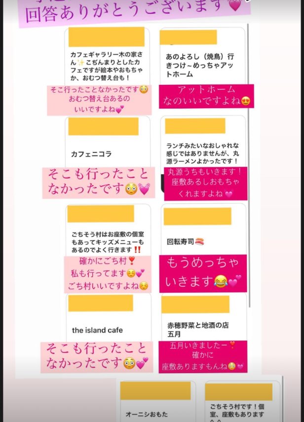 カフェギャラリー木の家、あのよろし、カフェニコラ、丸源ラーメンなどの回答