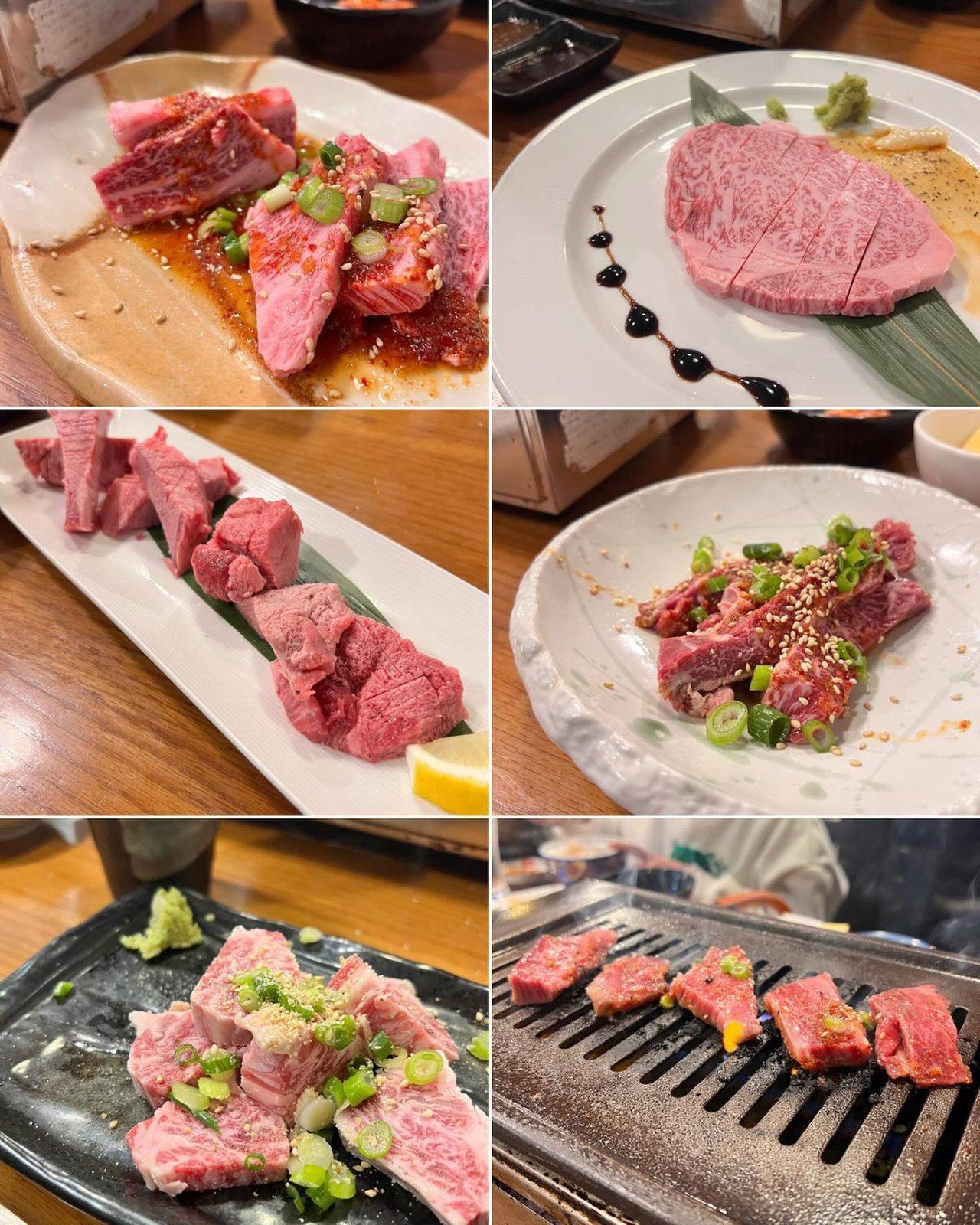 サシの入った焼肉用のお肉が並ぶ盛り合わせ
